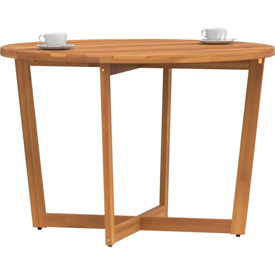 vidaXL Tuintafel rond Ø110x75 cm massief acaciahout Bruin