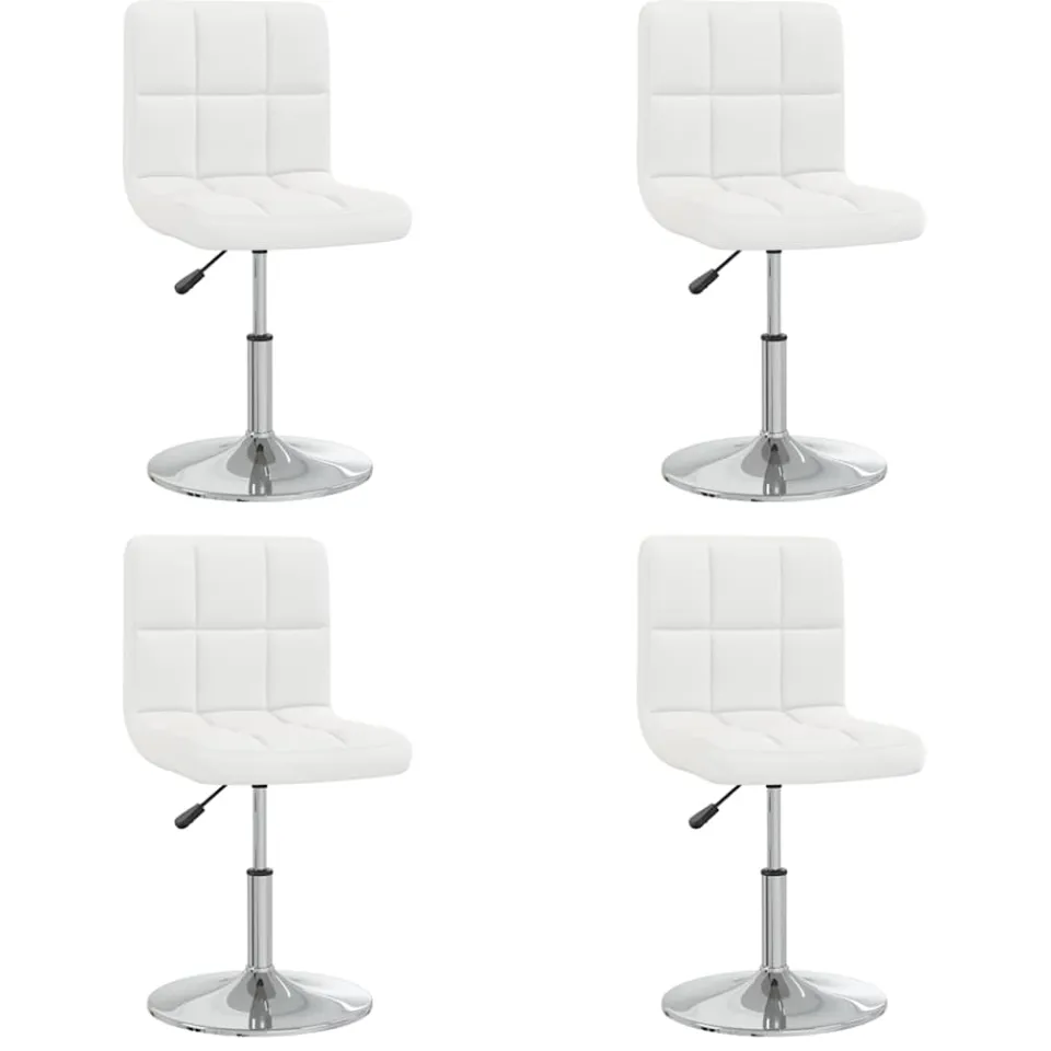 vidaXL Eetkamerstoelen 4 st kunstleer wit, foto 3
