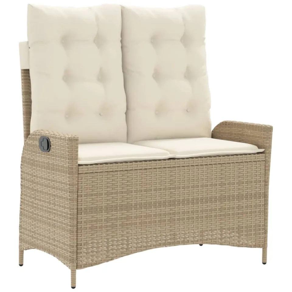 vidaXL 4-delige Tuinset met kussens poly rattan beige, foto 4