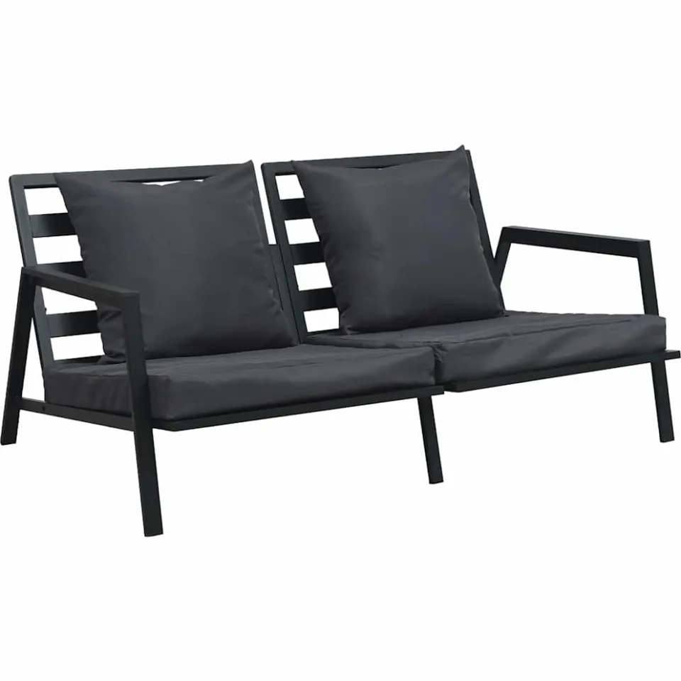 vidaXL 5-delige Loungeset met kussens aluminium donkergrijs grijs, foto 2