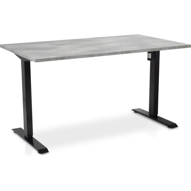 Multi Ratio Zit-sta bureau elektrisch verstelbaar - MRC EASY | 160 x 80 cm | inclusief stekkerdoos en kabelklemmen | frame zwart - blad betonlook Zwart frame