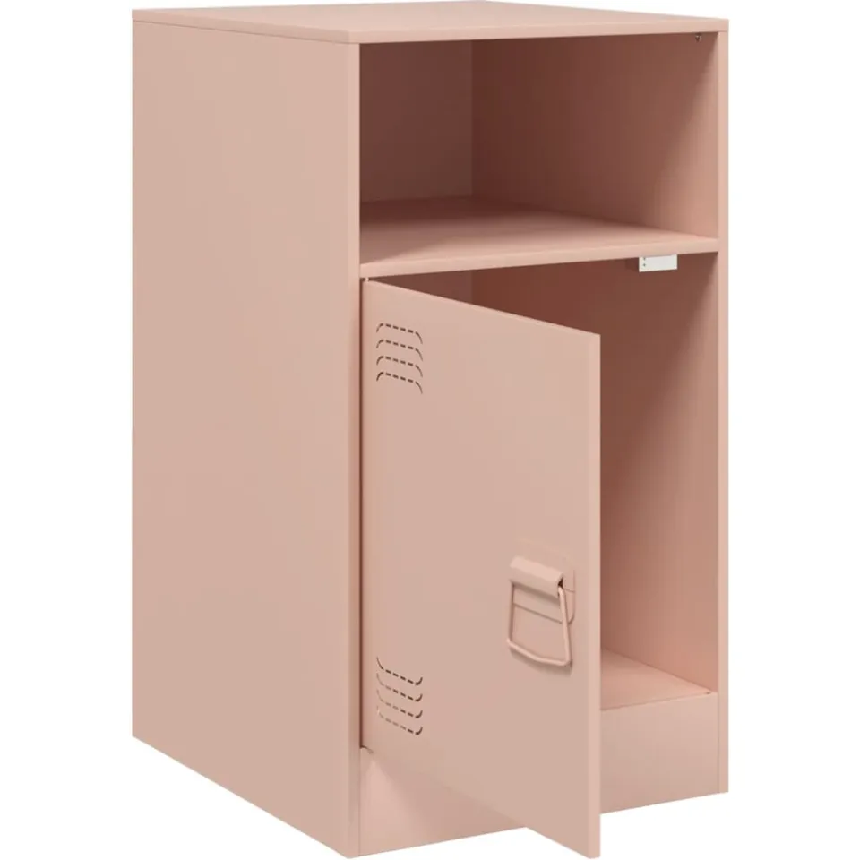vidaXL Nachtkastjes 2 st 34,5x39x62 cm staal roze, foto 4