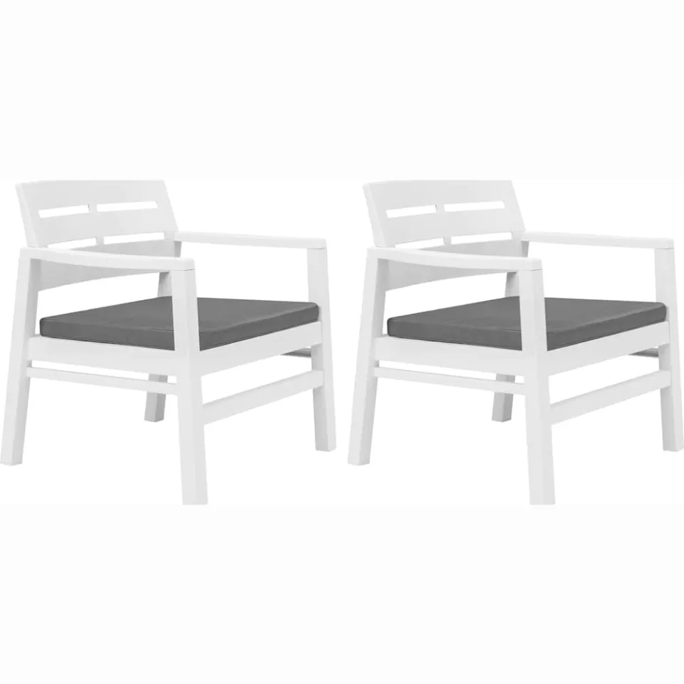 vidaXL 3-delige Loungeset kunststof wit, foto 2