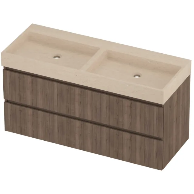 Proline Evoli Badmeubelset Hardsteen Loft 120x46x62 cm Sand Stone Terra Oak Eiken