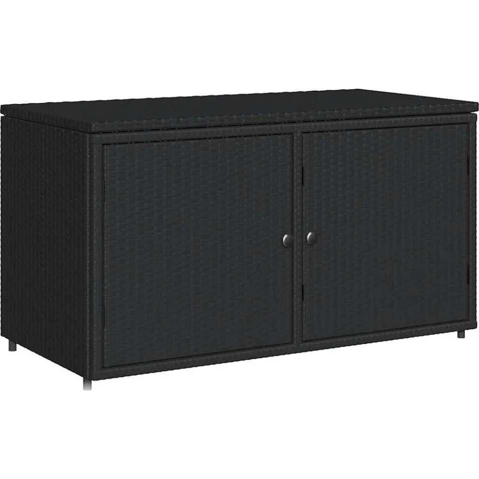vidaXL Tuinkast 110x55x60,5 cm poly rattan zwart