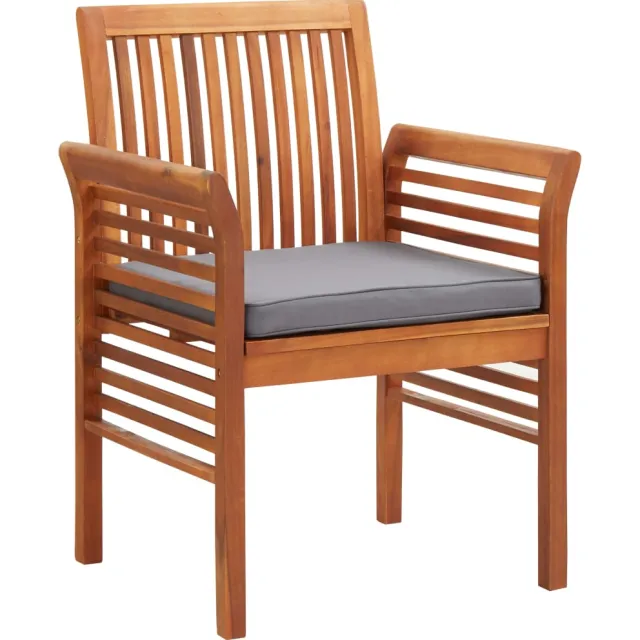 vidaXL Tuinstoelen 4 st met kussens massief acaciahout Bruin