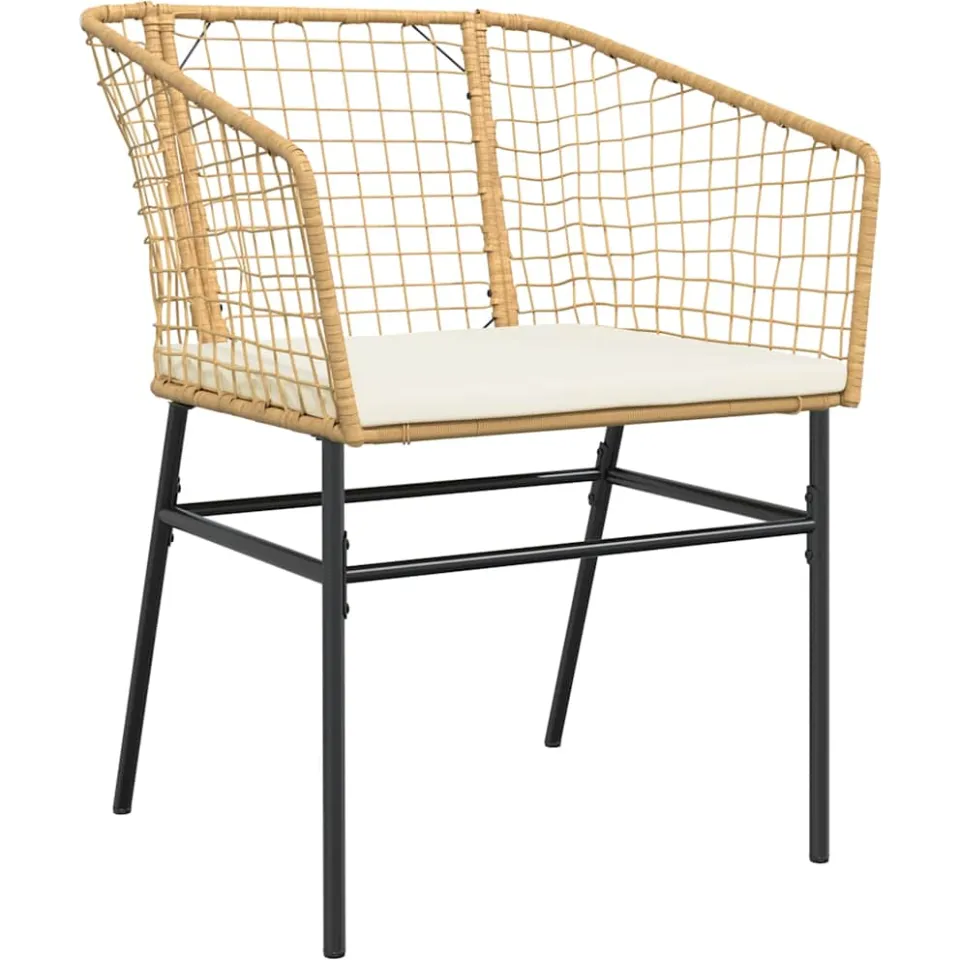 vidaXL 5-delige Tuinset met kussens poly rattan glas bruin, foto 3