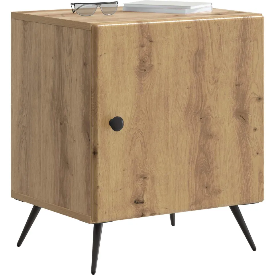 vidaXL Nachtkastje Artisanaal eiken 43 x 34,5 x 50 cm Bewerkt hout Bruin