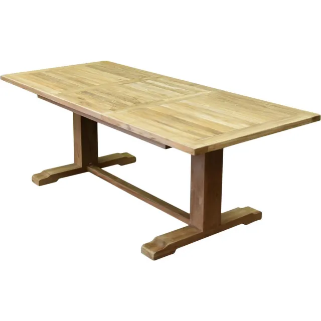 AVH-Collectie Geneva rechthoekig uitschuifbare dining tuintafel 160-220x100xH76 cm bladdikte 2,8 cm teak Bruin / Terre