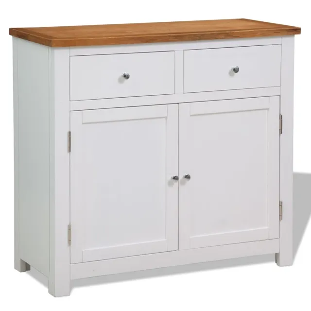 vidaXL Dressoir 90x33,5x83 cm massief eikenhout