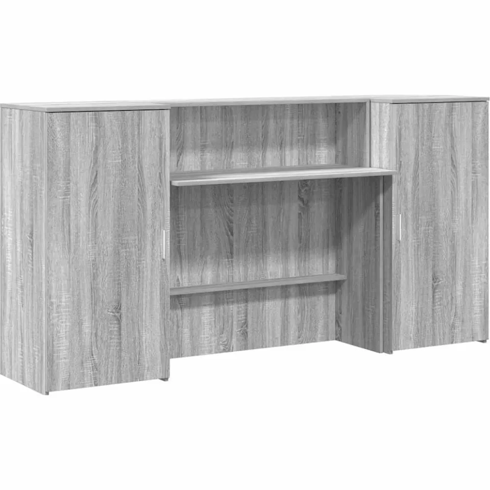 vidaXL Receptiebalie 200x50x103,5 cm bewerkt hout grijs sonoma eiken, foto 3