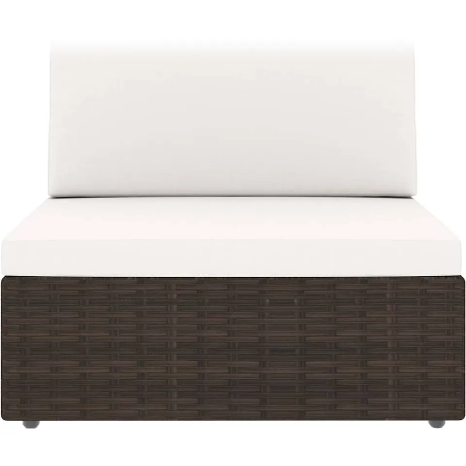 vidaXL 5-delige Loungeset met kussens poly rattan bruin, foto 3