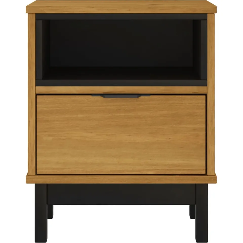 vidaXL Nachtkastje FLAM 40x35x50 cm massief grenenhout bruin, foto 4