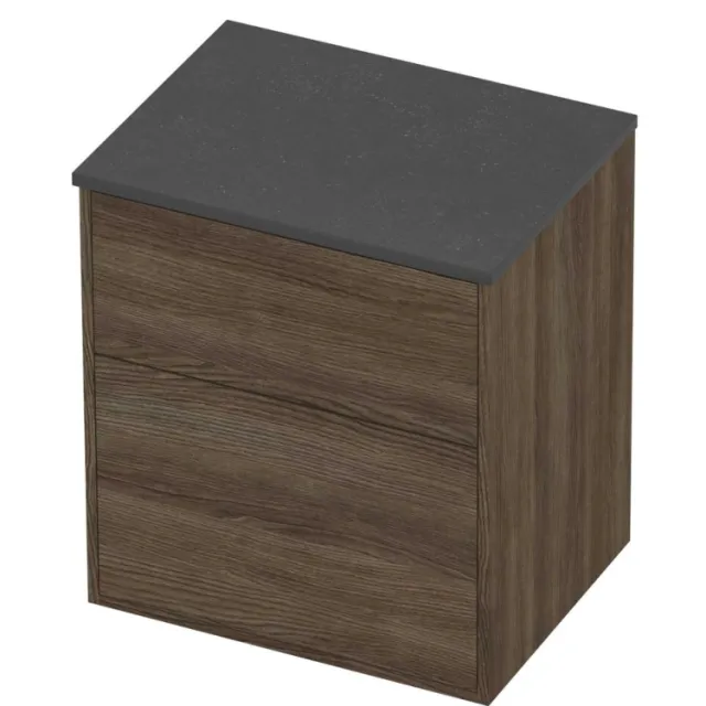 Proline Deck Badmeubelset Hardsteen Voor Grepen Asymmetrisch 60x46x67 cm Blue Stone Vital Oak Eiken