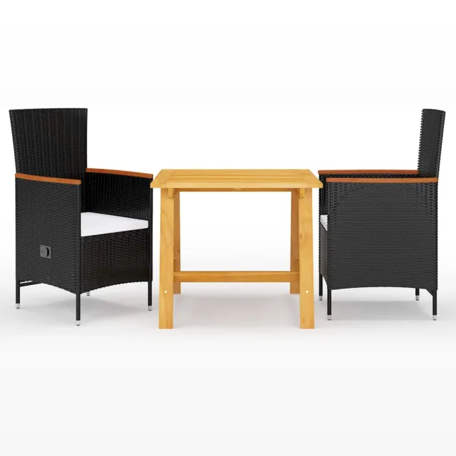 vidaXL 3-delige Tuinset zwart, foto 2
