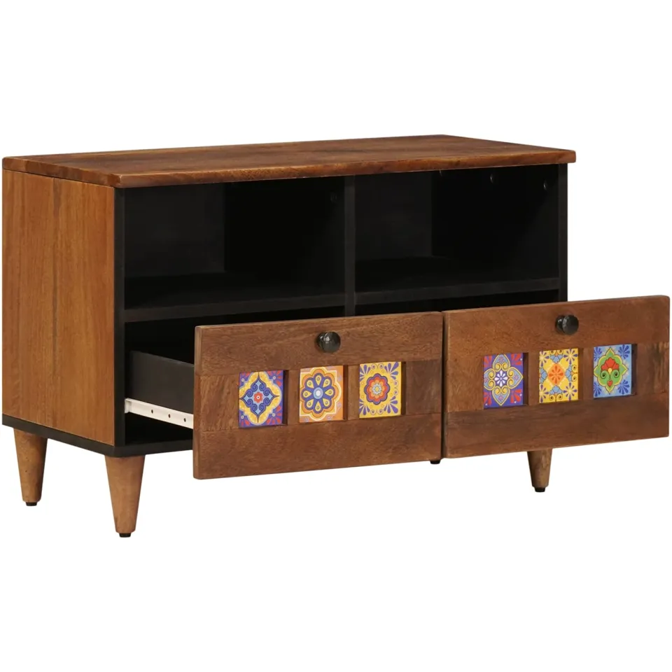 vidaXL Salontafel met lade Bruin 80 x 54 x 40 cm Massief Mango Hout