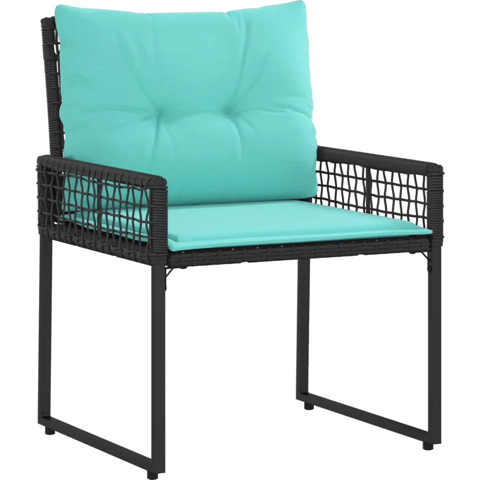 vidaXL Buitenmeubelset 3 st Zwart en Turquoise, foto 4