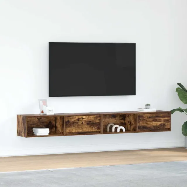 vidaXL Tv-meubels, 2 st 100x31x25,5 cm spaanplaat gerookt eikenkleurig, foto 2