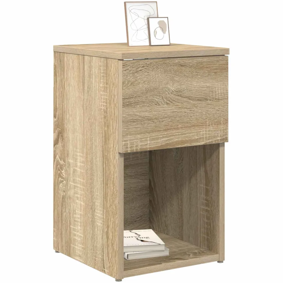vidaXL Bed kast 2 st Sonoma Eiken 29 x 31,5 x 49 cm Bewerkt hout Bruin