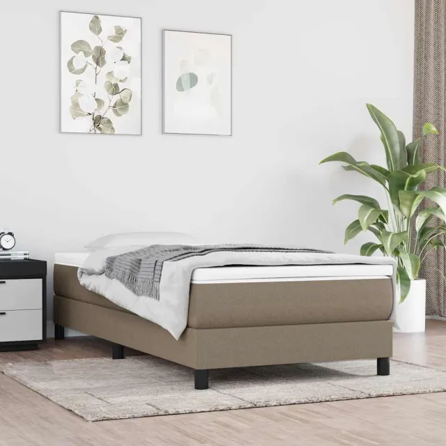 vidaXL Pocketveringmatras medium 100x200x20 cm stof taupe