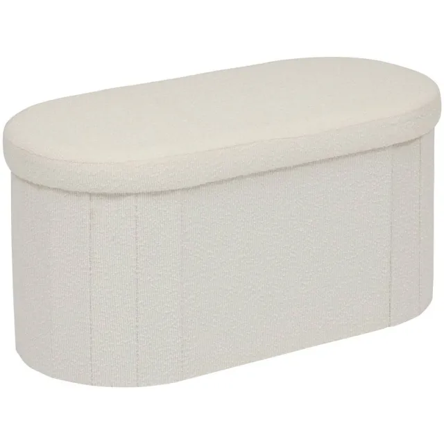 Atmosphera Créateur d'intérieur® Opvouwbare ovale Fink-poef 38x76 cm wit Blanc
