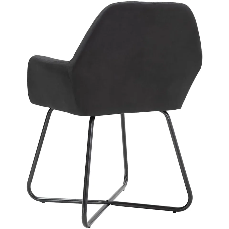 vidaXL Eetkamerstoelen 6 st stof zwart, foto 4