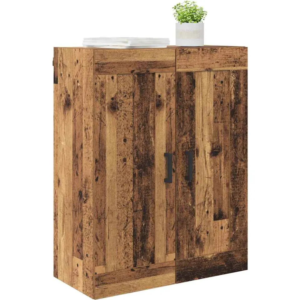 vidaXL Wandkast Oud Hout 69,5 x 34 x 90 cm Bewerkt hout Bruin