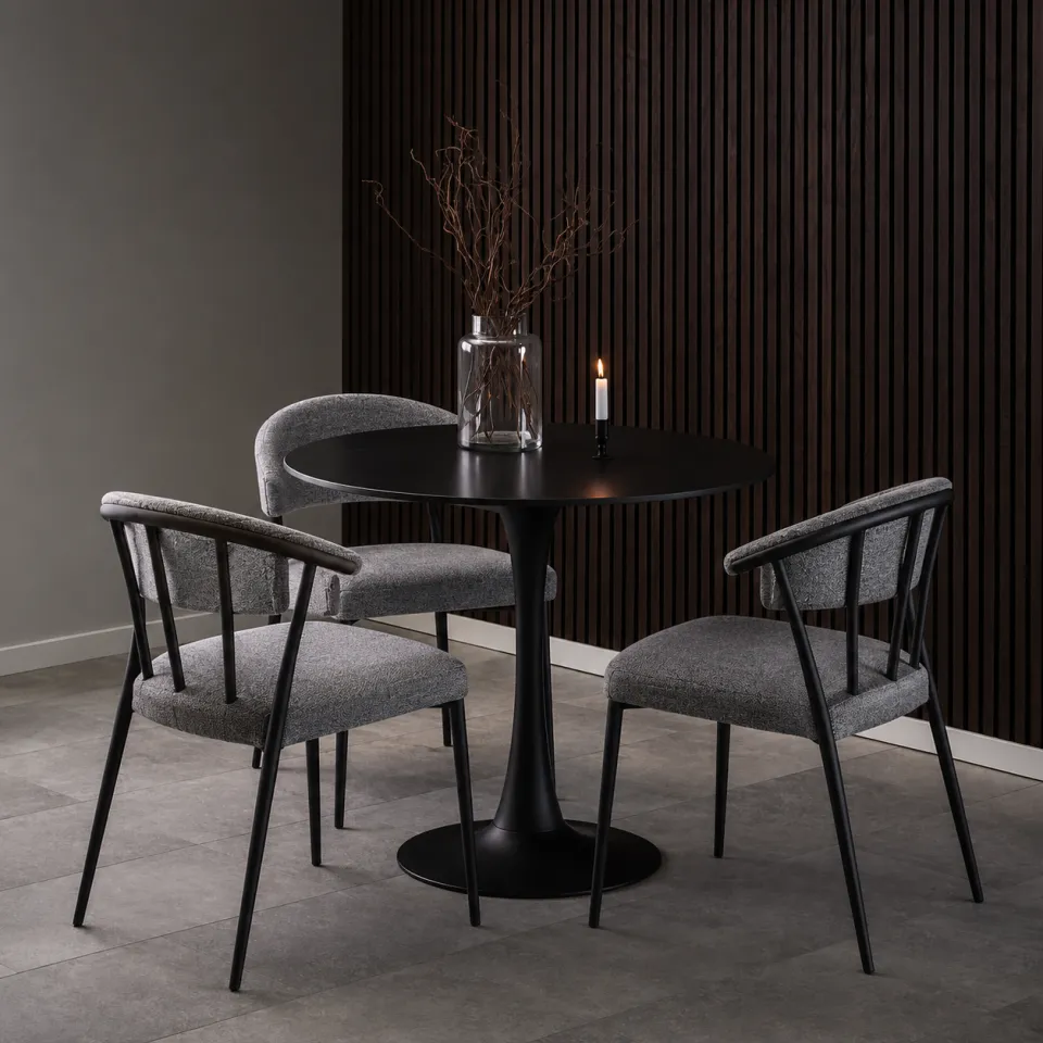 Lisomme Marly ronde eettafel keramiek zwart - Ø90x75 cm, foto 2