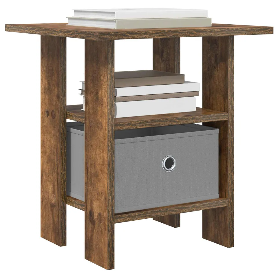vidaXL Nachtkastje 2 st Gerookt eiken 41 x 40 x 45 cm Bewerkt hout Bruin