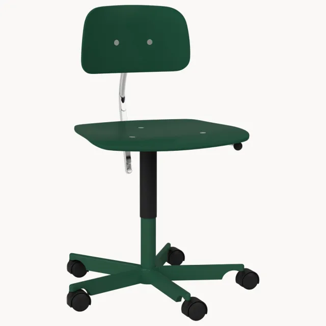 Montana Furniture Bureaustoel Kevi 2533, in hoogte verstelbaar Zwart, Groen, Zilverkleurig