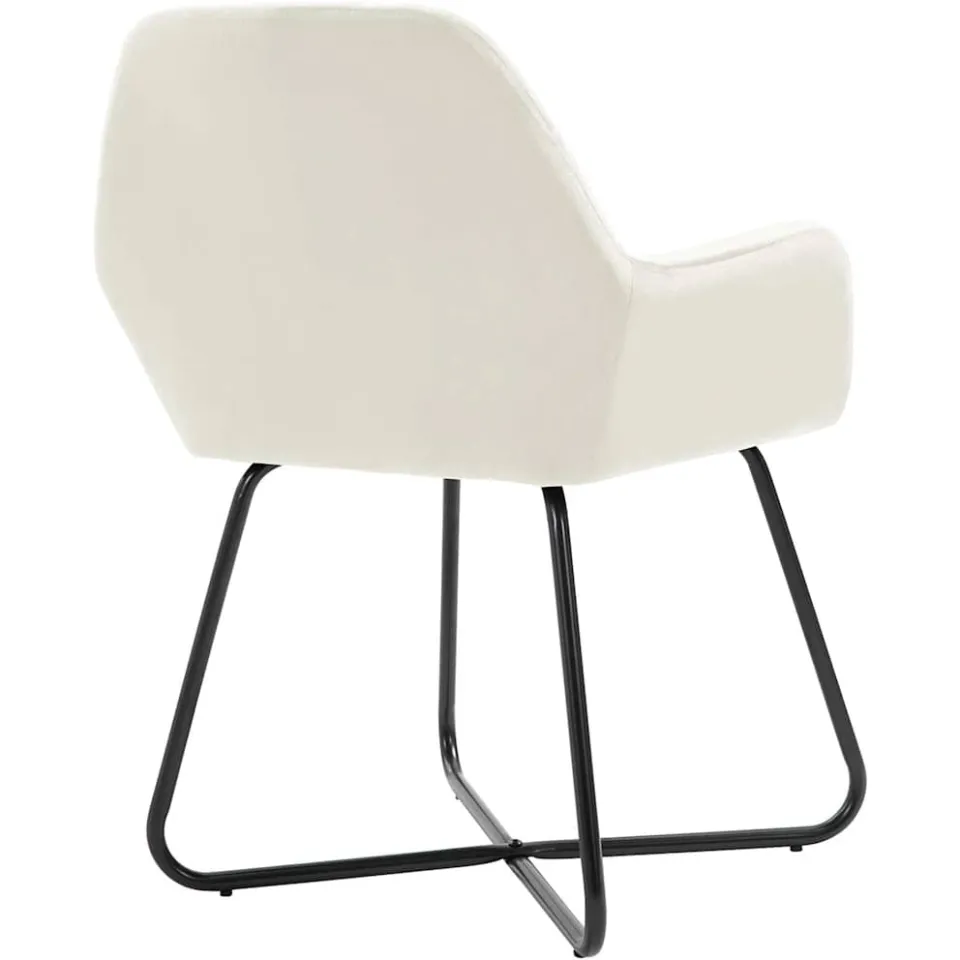 vidaXL Eetkamerstoelen 4 st fluweel crèmekleurig, foto 4