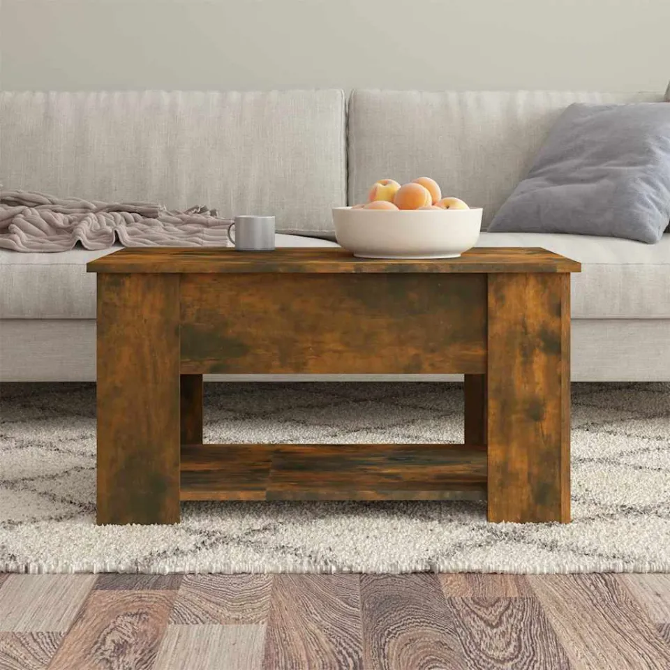 vidaXL Salontafel 79x49x41 cm bewerkt hout gerookt eikenkleurig, foto 4