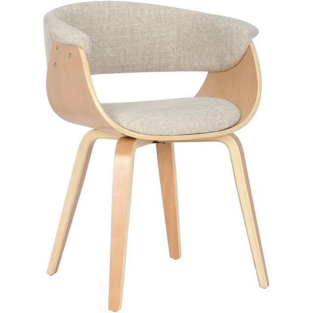 Luxe Comfort Eetkamerstoel - Met armleuningen - Stof - Crème natura/creme