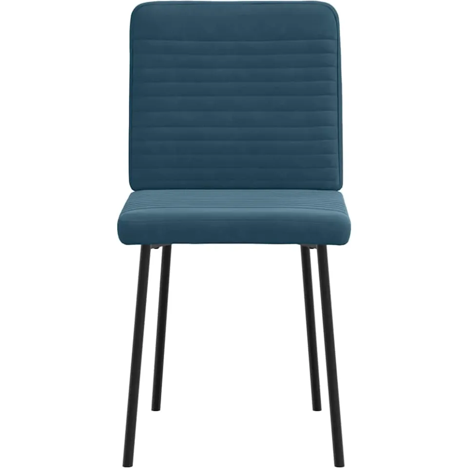 vidaXL Eetkamerstoelen 2 st fluweel blauw, foto 4