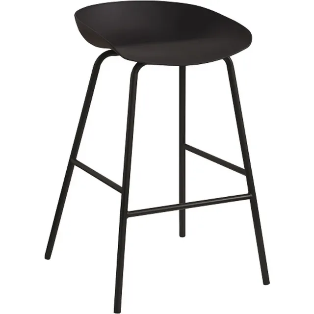 Rousseau Barstoel Anna Zwart – Rousseau – voor keukeneiland - Zithoogte 67 cm – Polypropyleen – Metaal