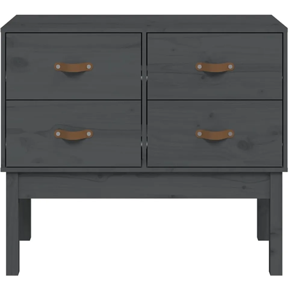 vidaXL Wandkast 90x40x78 cm massief grenenhout grijs, foto 3