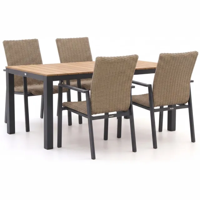 Manifesto Furniture Manifesto Villongo/Fidenza 160cm dining tuinset 5-delig stapelbaar, foto 2