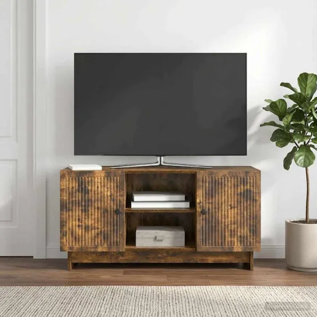 vidaXL TV-kast 102 x 34,5 x 50 cm Gerookt eiken Bewerkt hout Bruin
