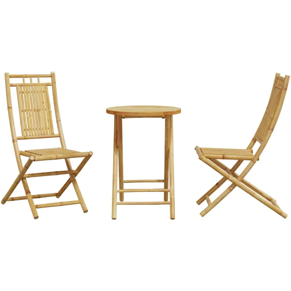 vidaXL 3-delige Bistroset bamboe bruin, foto 4