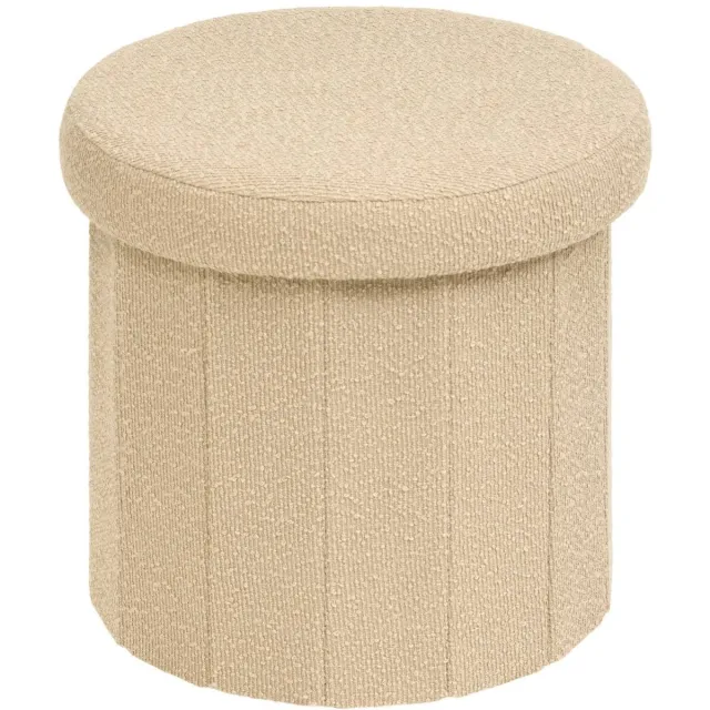 Atmosphera Créateur d'intérieur® Ronde, opvouwbare Fink-poef, Ø 38 cm, beige