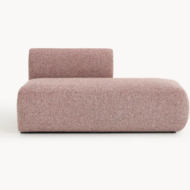 Westwing Collection Modulaire bouclé ottomane bank Sofia wijnrood