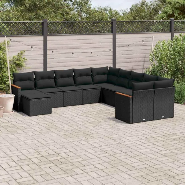vidaXL Patio Sofa Set 9-zits Black, foto 2
