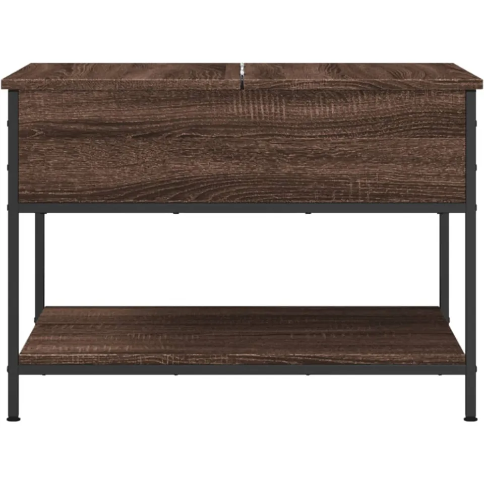 vidaXL Salontafel 70x50x50 cm bewerkt hout en metaal bruineikenkleur, foto 4