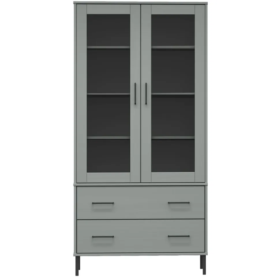 vidaXL Boekenkast met metalen poten OSLO 85x35x172,5 cm hout grijs
