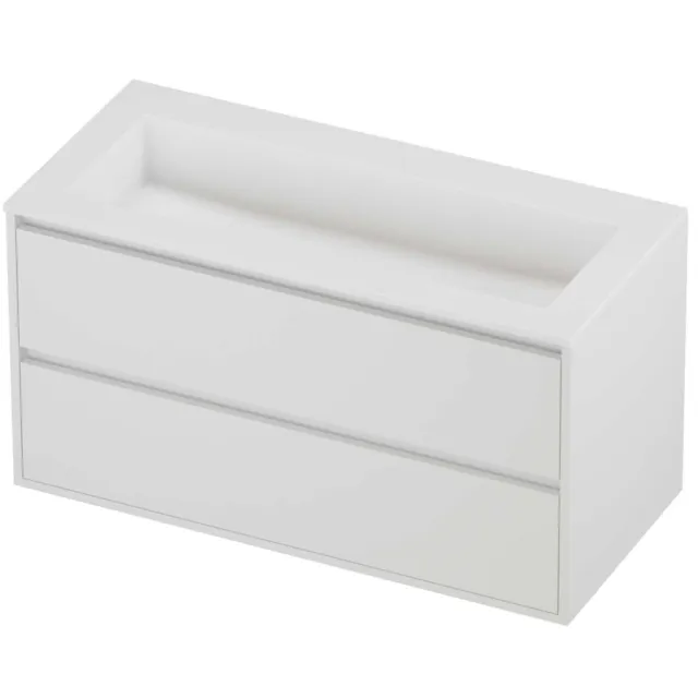 Proline Aristo Badmeubelset Polystone Elegant 100x46x54 cm Mat Wit Mat White