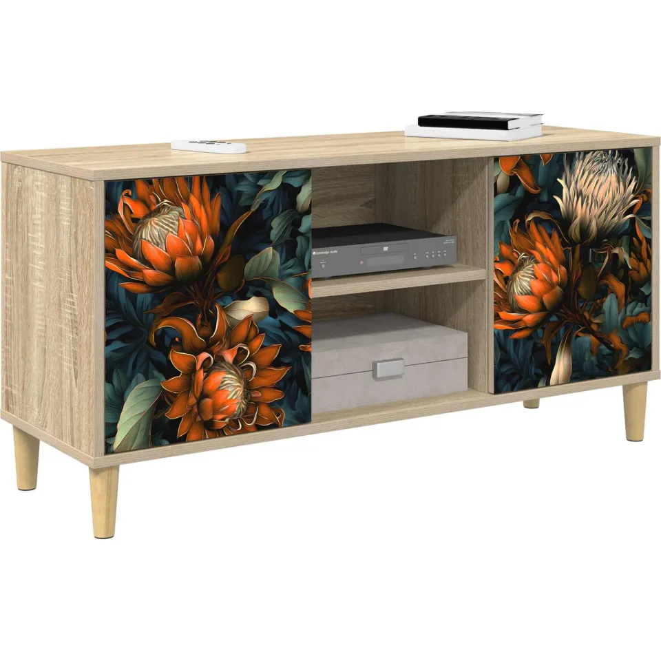 vidaXL Tv-meubel LOCHEM 102 x 33 x 50 cm Sonoma Bewerkt hout Bruin