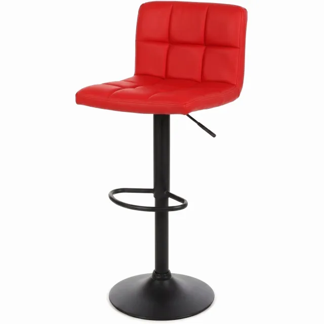 orio Rode Hoker Barowy Obrotowy Pikowany Loft - Verstelbare Keukenstoel Red
