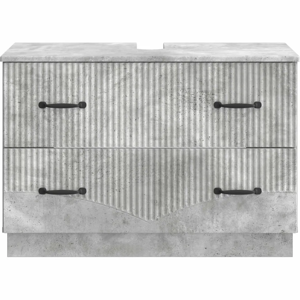 vidaXL Badkamer wastafelkast HOORN Betongrijs 82 x 41 x 56 cm grijs, foto 4