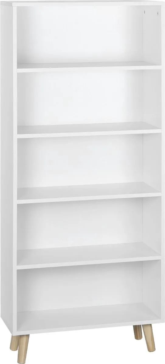 Bolt Edge Boekenkast - Industrieel - Wit - Op poten - 4 lagen - Hout MDF