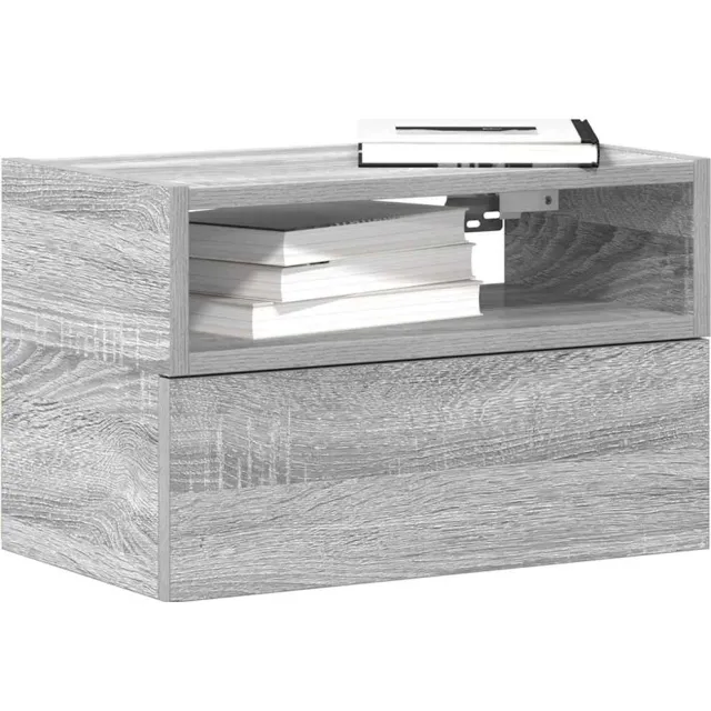 vidaXL Nachtkastjes 2st wandgemonteerd 45x26x28,5cm grijs sonoma eiken